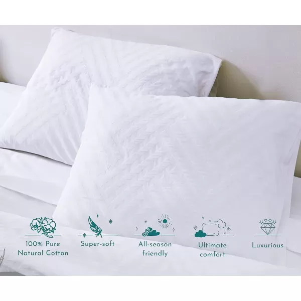 imageCalifornia Design Den Bulk Pack of 8 Queen Duvet Cover Sets  400 Thread Count 100 Cotton Sateen Case Includes 8 Duvet Covers and 16 Pillow Shams White07 White Geo Matelass