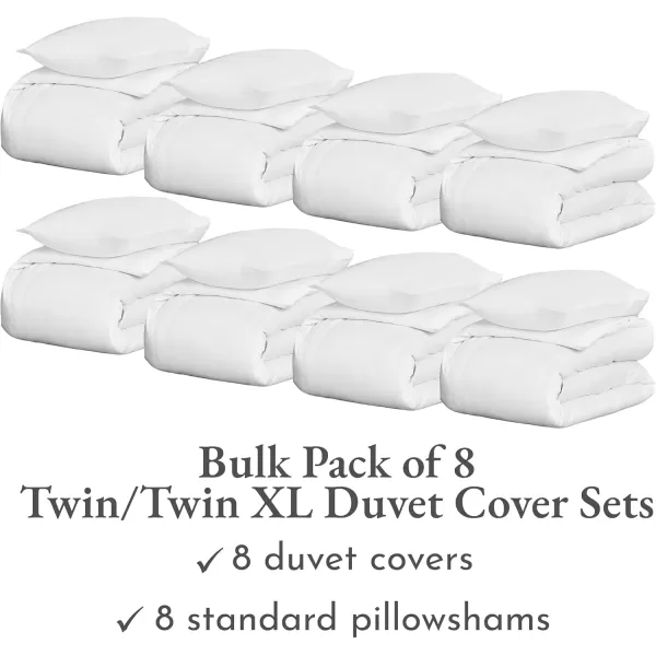 imageCalifornia Design Den Bulk Pack of 8 Queen Duvet Cover Sets  400 Thread Count 100 Cotton Sateen Case Includes 8 Duvet Covers and 16 Pillow Shams White01 White