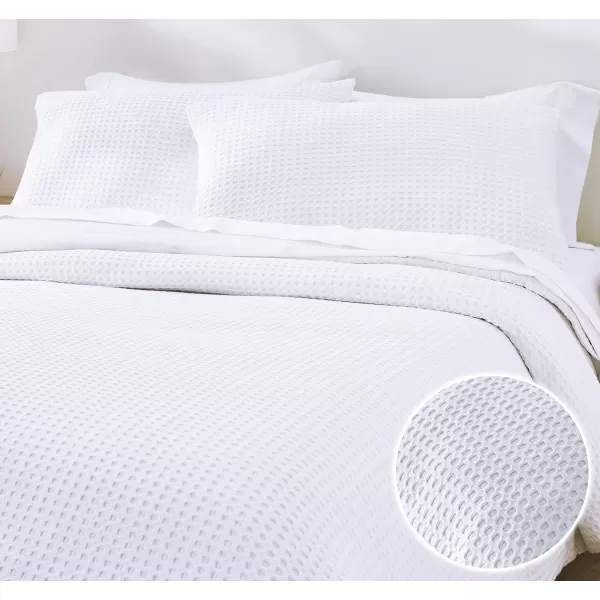 imageCalifornia Design Den Bulk Pack of 8 Queen Duvet Cover Sets  400 Thread Count 100 Cotton Sateen Case Includes 8 Duvet Covers and 16 Pillow Shams White06 White Waffle