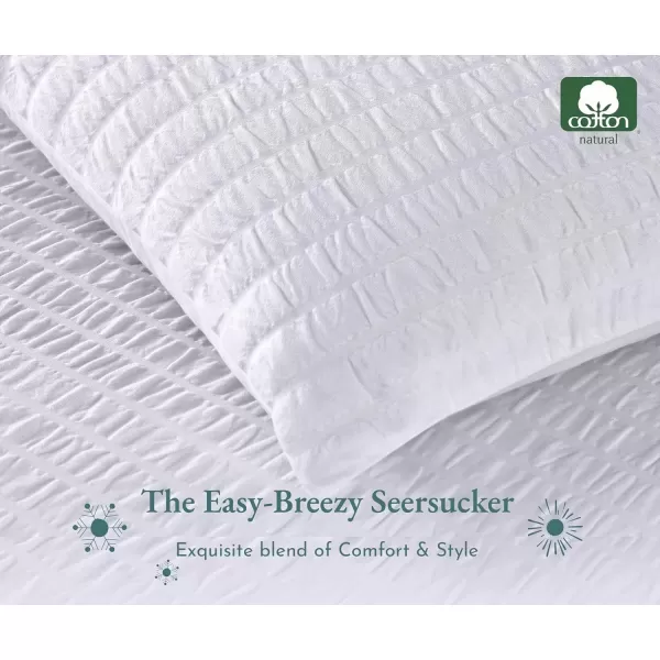 imageCalifornia Design Den Bulk Pack of 8 Queen Duvet Cover Sets  400 Thread Count 100 Cotton Sateen Case Includes 8 Duvet Covers and 16 Pillow Shams White14 Seersucker  White