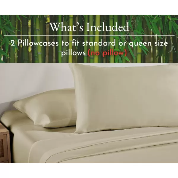 imageCalifornia Design Den Rayon from Bamboo Pillowcases Standard Size Set of 2 for Smooth Hair ampamp Skin Fits Standard ampamp Queen Pillows Navy BlueBeige