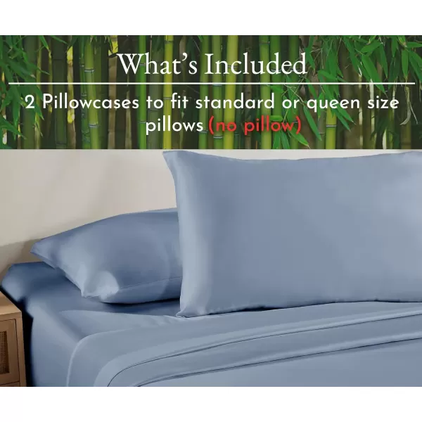 imageCalifornia Design Den Rayon from Bamboo Pillowcases Standard Size Set of 2 for Smooth Hair ampamp Skin Fits Standard ampamp Queen Pillows Navy BlueBlue Hydrangea