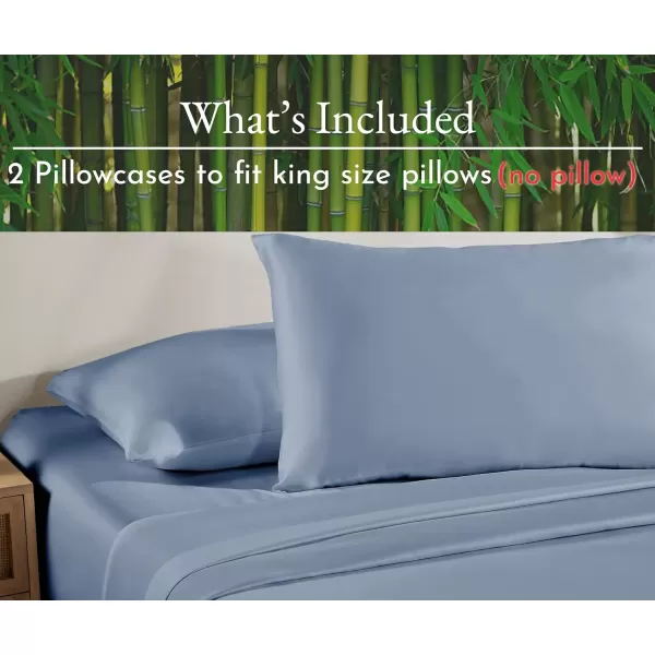 imageCalifornia Design Den Rayon from Bamboo Pillowcases Standard Size Set of 2 for Smooth Hair ampamp Skin Fits Standard ampamp Queen Pillows Navy BlueBlue Hydrangea