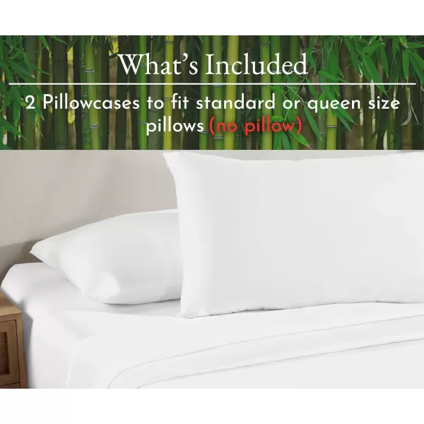 imageCalifornia Design Den Rayon from Bamboo Pillowcases Standard Size Set of 2 for Smooth Hair ampamp Skin Fits Standard ampamp Queen Pillows Navy BlueBright White