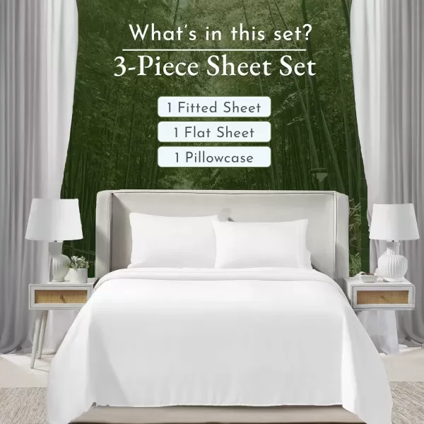 imageCalifornia Design Den Rayon from Bamboo Sheets Queen Size Bed Luxury Silk Sheets Cooling Sheets White Bedsheets with Snug Fitted Deep Pockets Queen WhiteBright White