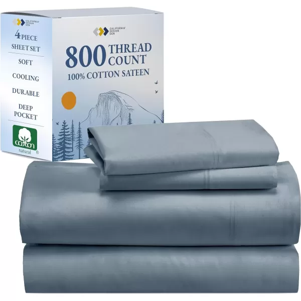 imageCalifornia Design Den Split King Sheets Sets for Adjustable Bed  Buttery Soft 800 Thread Count 100 Cotton Set  Beats Fake Egyptian Claims Bedding Set with Durable Twin XL Fitted Sheets WhiteBlue