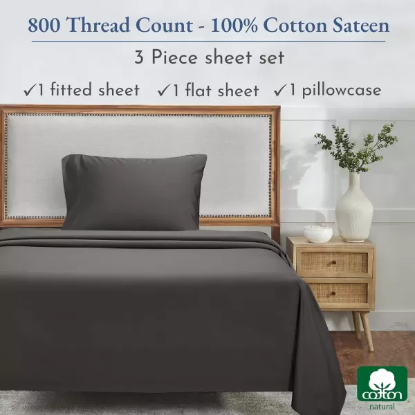 imageCalifornia Design Den Split King Sheets Sets for Adjustable Bed  Buttery Soft 800 Thread Count 100 Cotton Set  Beats Fake Egyptian Claims Bedding Set with Durable Twin XL Fitted Sheets WhiteGrey