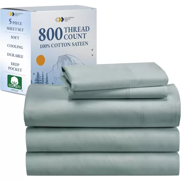 imageCalifornia Design Den Split King Sheets Sets for Adjustable Bed  Buttery Soft 800 Thread Count 100 Cotton Set  Beats Fake Egyptian Claims Bedding Set with Durable Twin XL Fitted Sheets WhiteSoft Teal