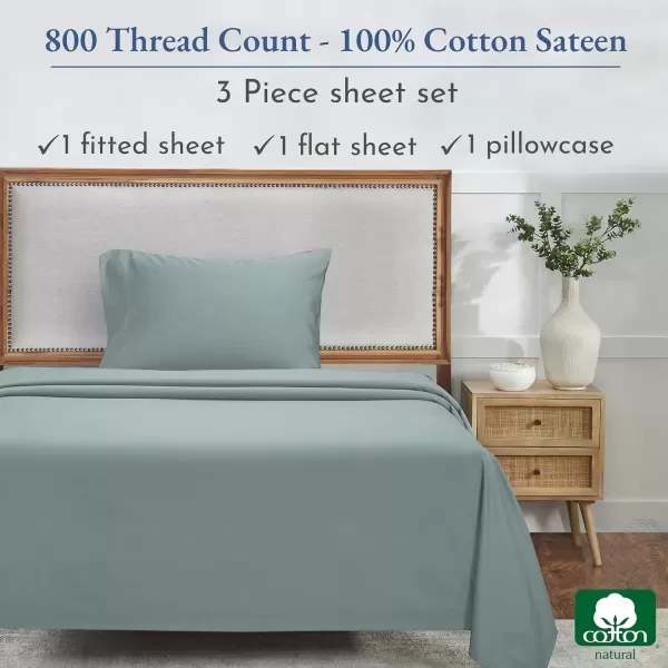 imageCalifornia Design Den Split King Sheets Sets for Adjustable Bed  Buttery Soft 800 Thread Count 100 Cotton Set  Beats Fake Egyptian Claims Bedding Set with Durable Twin XL Fitted Sheets WhiteSoft Teal