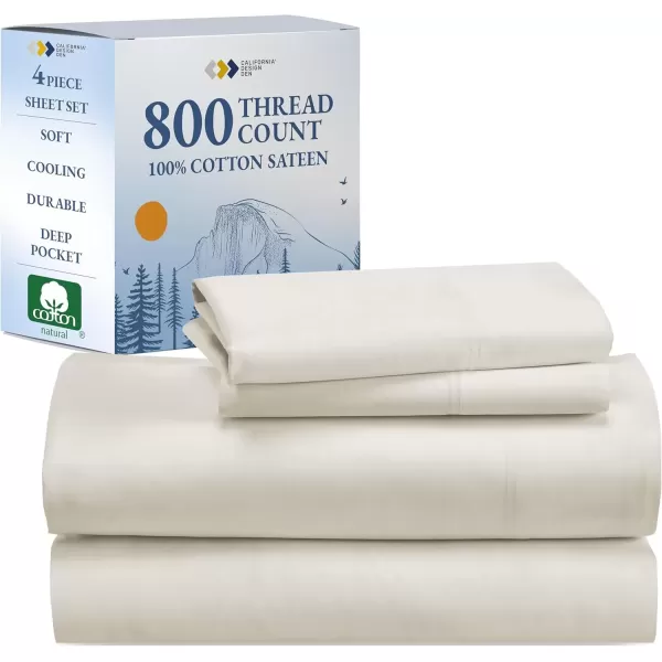 imageCalifornia Design Den Split King Sheets Sets for Adjustable Bed  Buttery Soft 800 Thread Count 100 Cotton Set  Beats Fake Egyptian Claims Bedding Set with Durable Twin XL Fitted Sheets WhiteIvory