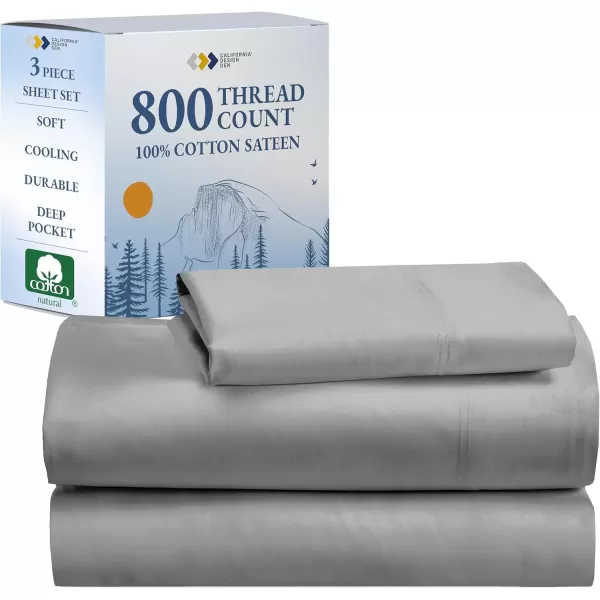 imageCalifornia Design Den Split King Sheets Sets for Adjustable Bed  Buttery Soft 800 Thread Count 100 Cotton Set  Beats Fake Egyptian Claims Bedding Set with Durable Twin XL Fitted Sheets WhiteLight Grey