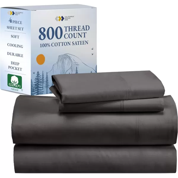 imageCalifornia Design Den Split King Sheets Sets for Adjustable Bed  Buttery Soft 800 Thread Count 100 Cotton Set  Beats Fake Egyptian Claims Bedding Set with Durable Twin XL Fitted Sheets WhiteGrey