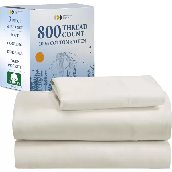 imageCalifornia Design Den Split King Sheets Sets for Adjustable Bed  Buttery Soft 800 Thread Count 100 Cotton Set  Beats Fake Egyptian Claims Bedding Set with Durable Twin XL Fitted Sheets WhiteIvory