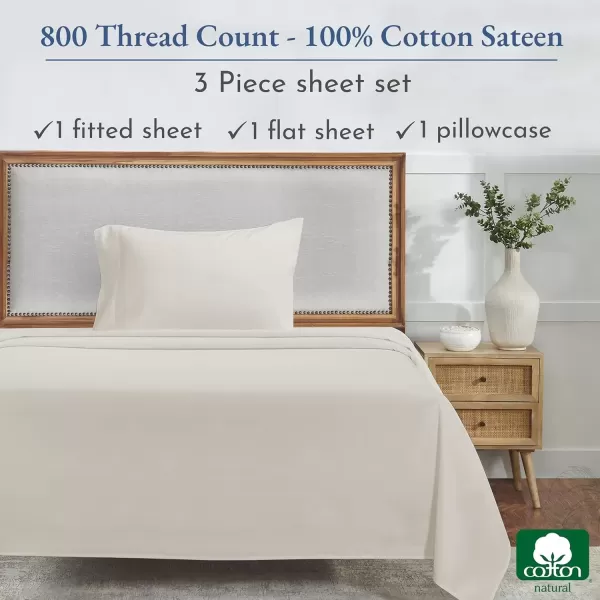 imageCalifornia Design Den Split King Sheets Sets for Adjustable Bed  Buttery Soft 800 Thread Count 100 Cotton Set  Beats Fake Egyptian Claims Bedding Set with Durable Twin XL Fitted Sheets WhiteIvory