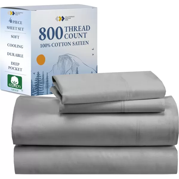 imageCalifornia Design Den Split King Sheets Sets for Adjustable Bed  Buttery Soft 800 Thread Count 100 Cotton Set  Beats Fake Egyptian Claims Bedding Set with Durable Twin XL Fitted Sheets WhiteLight Grey