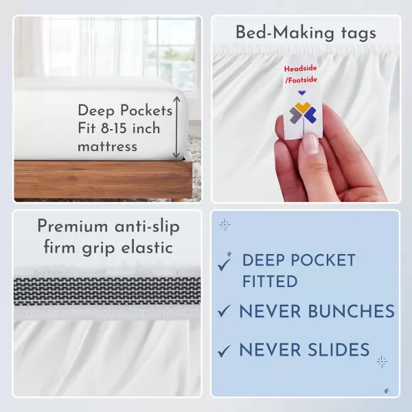 imageCalifornia Design Den Split King Sheets Sets for Adjustable Bed  Buttery Soft 800 Thread Count 100 Cotton Set  Beats Fake Egyptian Claims Bedding Set with Durable Twin XL Fitted Sheets WhiteBright White