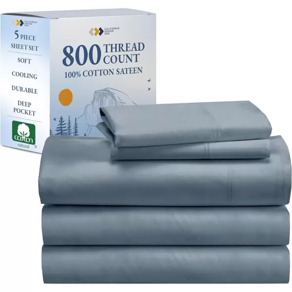 imageCalifornia Design Den Split King Sheets Sets for Adjustable Bed  Buttery Soft 800 Thread Count 100 Cotton Set  Beats Fake Egyptian Claims Bedding Set with Durable Twin XL Fitted Sheets WhiteBlue