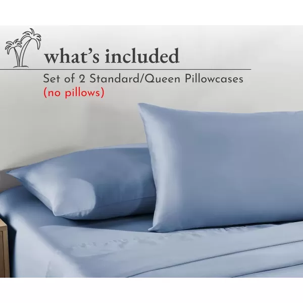 imageCalifornia Design Den 100 Cotton Pillow Cases Standard Size Set of 2 Soft ampamp Cooling Sateen Weave Pillowcase Set StandardQueen BeigeBlue Hydrangea