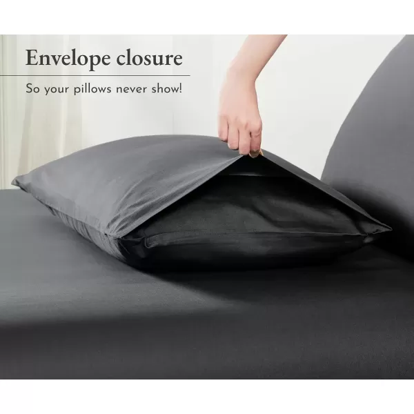 imageCalifornia Design Den 100 Cotton Pillow Cases Standard Size Set of 2 Soft ampamp Cooling Sateen Weave Pillowcase Set StandardQueen BeigeGrey