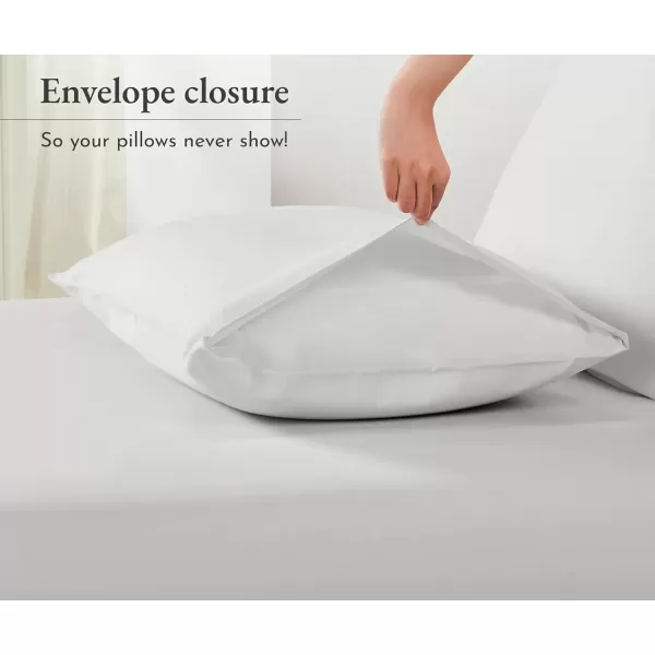 imageCalifornia Design Den 100 Cotton Pillow Cases Standard Size Set of 2 Soft ampamp Cooling Sateen Weave Pillowcase Set StandardQueen BeigeIvory