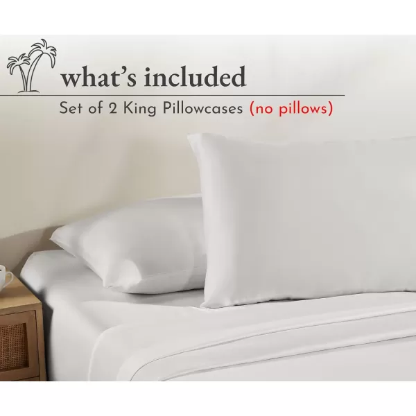 imageCalifornia Design Den 100 Cotton Pillow Cases Standard Size Set of 2 Soft ampamp Cooling Sateen Weave Pillowcase Set StandardQueen BeigeIvory