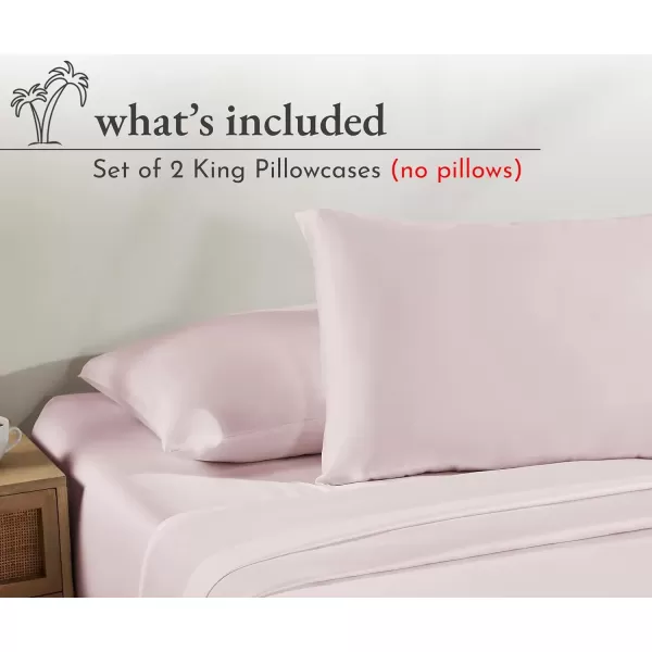 imageCalifornia Design Den 100 Cotton Pillow Cases Standard Size Set of 2 Soft ampamp Cooling Sateen Weave Pillowcase Set StandardQueen BeigePink
