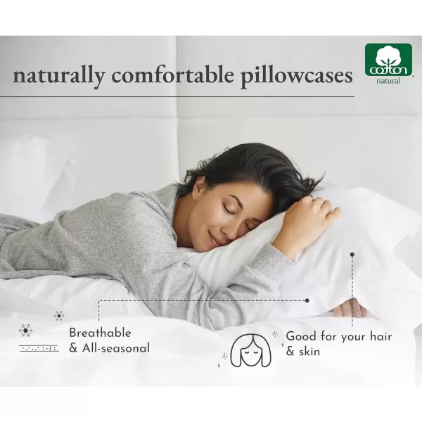 imageCalifornia Design Den 100 Cotton Pillow Cases Standard Size Set of 2 Soft ampamp Cooling Sateen Weave Pillowcase Set StandardQueen BeigeSage Green