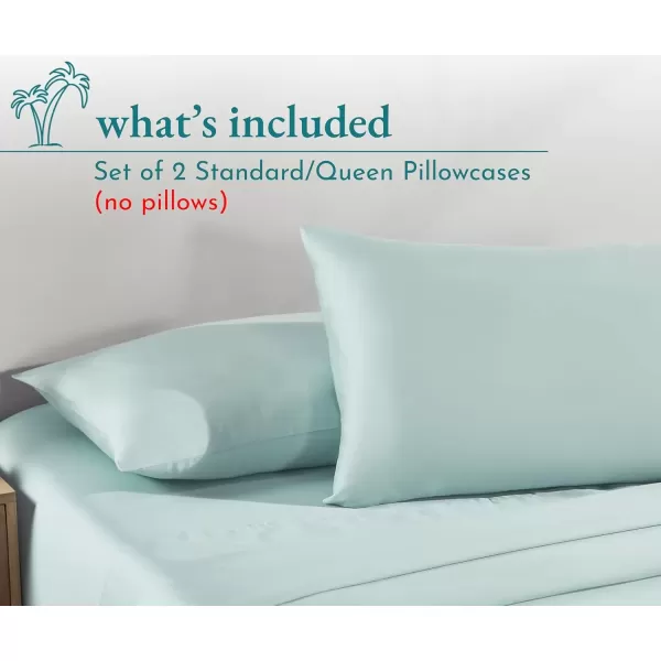 imageCalifornia Design Den 100 Cotton Pillow Cases Standard Size Set of 2 Soft ampamp Cooling Sateen Weave Pillowcase Set StandardQueen BeigeSeafoam