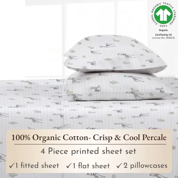 imageCalifornia Design Den 100 Organic Cotton Sheets for Queen Size Bed Deep Pockets Percale Sheets Queen GOTS Certified Soft Cooling Sheets Bed Sheets Queen Sheet Set White Sheets08  Llama Print
