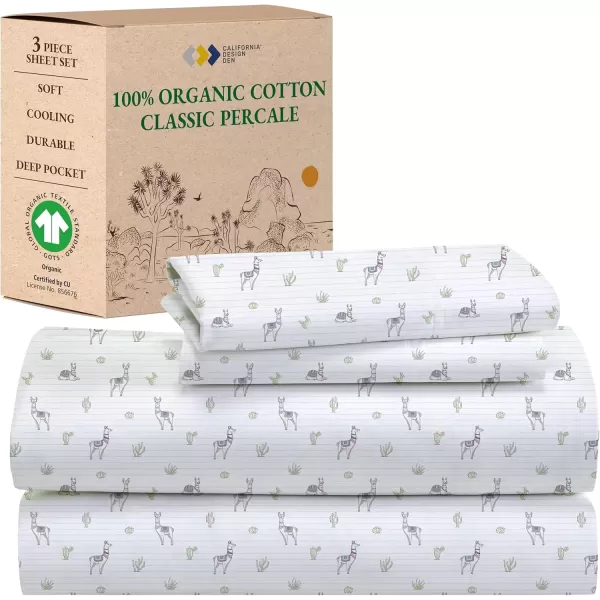 imageCalifornia Design Den 100 Organic Cotton Sheets for Queen Size Bed Deep Pockets Percale Sheets Queen GOTS Certified Soft Cooling Sheets Bed Sheets Queen Sheet Set White Sheets08  Llama Print