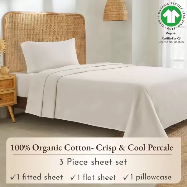 imageCalifornia Design Den 100 Organic Cotton Sheets for Queen Size Bed Deep Pockets Percale Sheets Queen GOTS Certified Soft Cooling Sheets Bed Sheets Queen Sheet Set White Sheets02  Natural Ivory