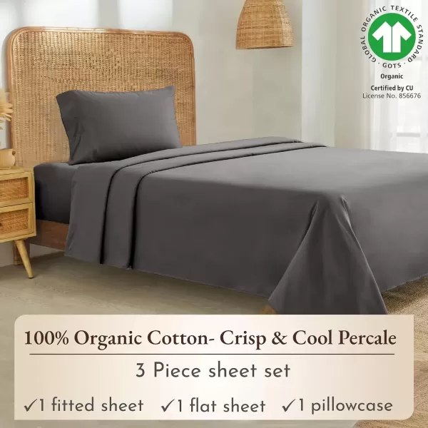 imageCalifornia Design Den 100 Organic Cotton Sheets for Queen Size Bed Deep Pockets Percale Sheets Queen GOTS Certified Soft Cooling Sheets Bed Sheets Queen Sheet Set White Sheets04  Grey