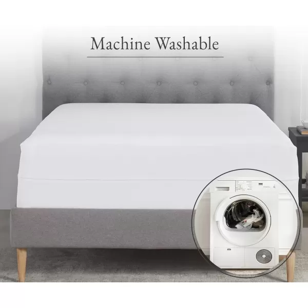 imageCalifornia Design Den 100 Waterproof Zippered Mattress Encasement  Twin Mattress Cover  6 Sided Protection  Premium Quality Breathable and Durable Twin Box Spring Cover WhiteQueen