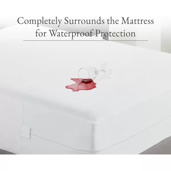 imageCalifornia Design Den 100 Waterproof Zippered Mattress Encasement  Twin Mattress Cover  6 Sided Protection  Premium Quality Breathable and Durable Twin Box Spring Cover WhiteFull