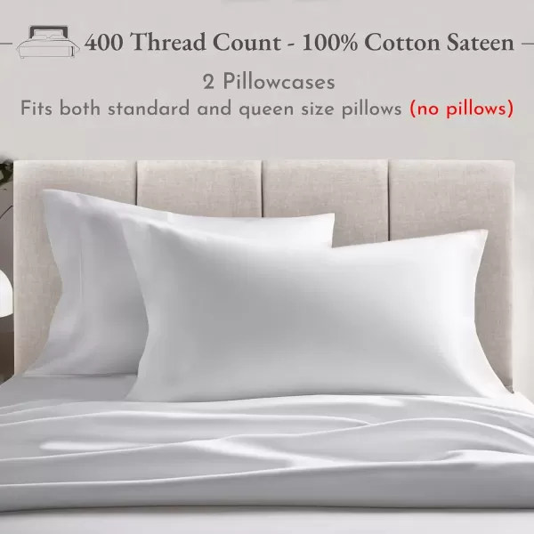 imageCalifornia Design Den Bulk Pack of 40 Piece StandardQueen Size Pillowcases  400 Thread Count 100 Cotton Sateen White01  White