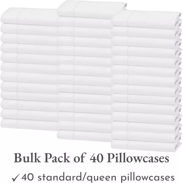 imageCalifornia Design Den Bulk Pack of 40 Piece StandardQueen Size Pillowcases  400 Thread Count 100 Cotton Sateen White01  White