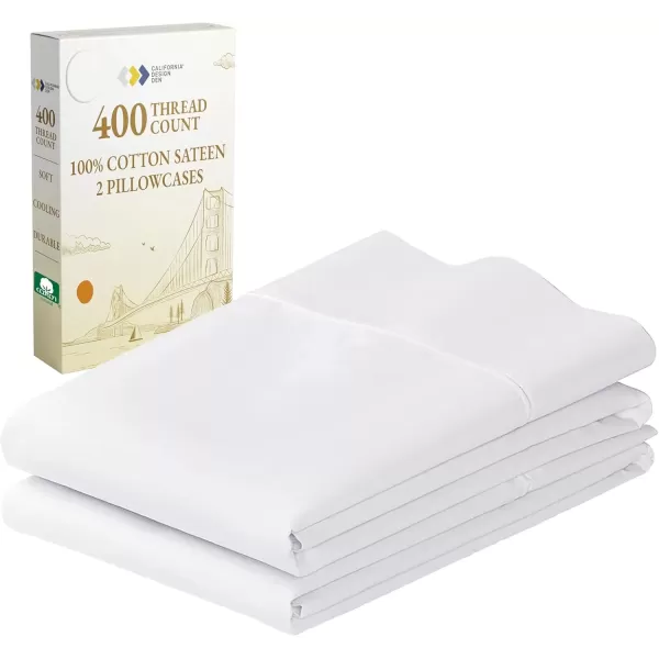 imageCalifornia Design Den Bulk Pack of 40 Piece StandardQueen Size Pillowcases  400 Thread Count 100 Cotton Sateen White01  White