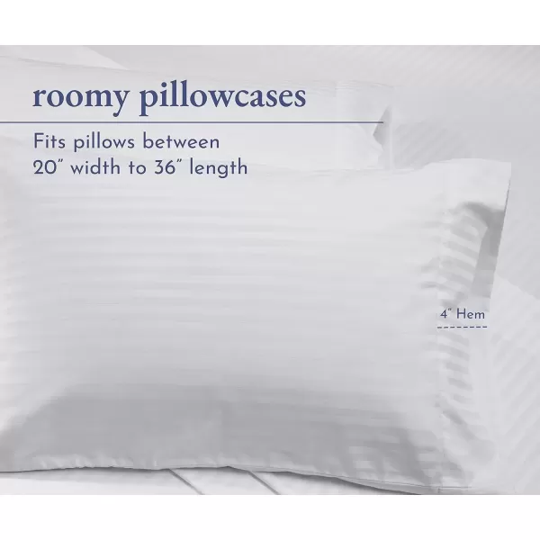 imageCalifornia Design Den Bulk Pack of 40 Piece StandardQueen Size Pillowcases  400 Thread Count 100 Cotton Sateen White02  Striped White