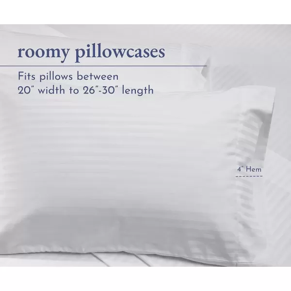 imageCalifornia Design Den Bulk Pack of 40 Piece StandardQueen Size Pillowcases  400 Thread Count 100 Cotton Sateen White02  Striped White