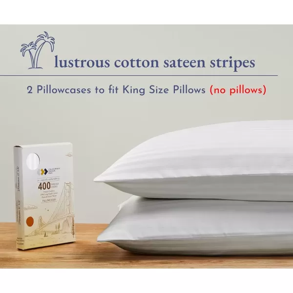 imageCalifornia Design Den Bulk Pack of 40 Piece StandardQueen Size Pillowcases  400 Thread Count 100 Cotton Sateen White02  Striped White