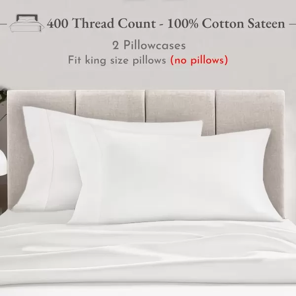 imageCalifornia Design Den Bulk Pack of 40 Piece StandardQueen Size Pillowcases  400 Thread Count 100 Cotton Sateen White03  White Antique