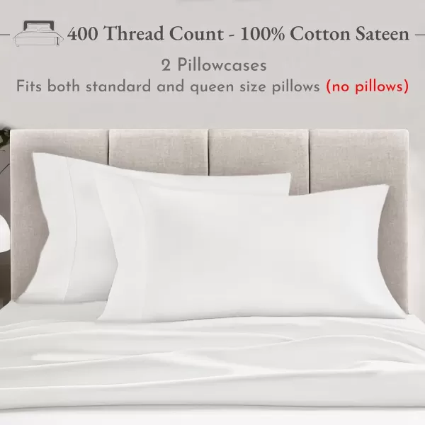 imageCalifornia Design Den Bulk Pack of 40 Piece StandardQueen Size Pillowcases  400 Thread Count 100 Cotton Sateen White03  White Antique