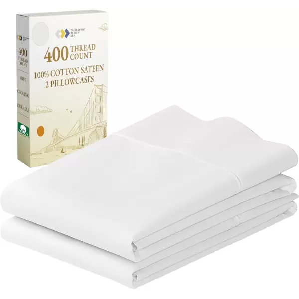 imageCalifornia Design Den Bulk Pack of 40 Piece StandardQueen Size Pillowcases  400 Thread Count 100 Cotton Sateen White03  White Antique