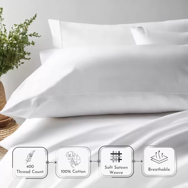 imageCalifornia Design Den Bulk Pack of 40 Piece StandardQueen Size Pillowcases  400 Thread Count 100 Cotton Sateen White04  Ivory