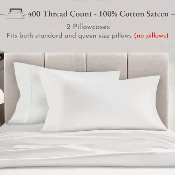 imageCalifornia Design Den Bulk Pack of 40 Piece StandardQueen Size Pillowcases  400 Thread Count 100 Cotton Sateen White04  Ivory