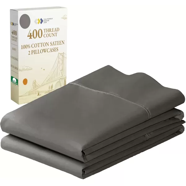 imageCalifornia Design Den Bulk Pack of 40 Piece StandardQueen Size Pillowcases  400 Thread Count 100 Cotton Sateen White05  Grey