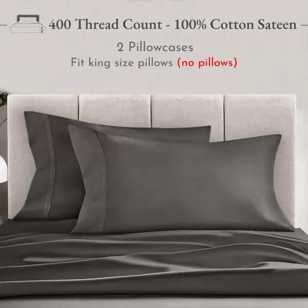 imageCalifornia Design Den Bulk Pack of 40 Piece StandardQueen Size Pillowcases  400 Thread Count 100 Cotton Sateen White05  Grey