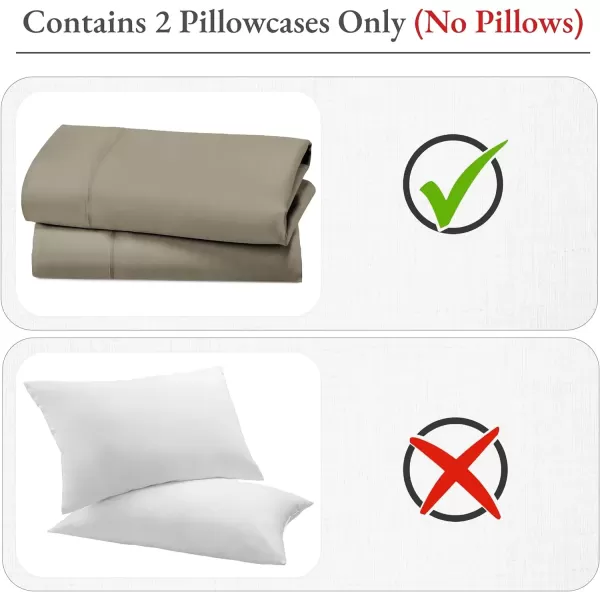 imageCalifornia Design Den Bulk Pack of 40 Piece StandardQueen Size Pillowcases  400 Thread Count 100 Cotton Sateen White08  Taupe