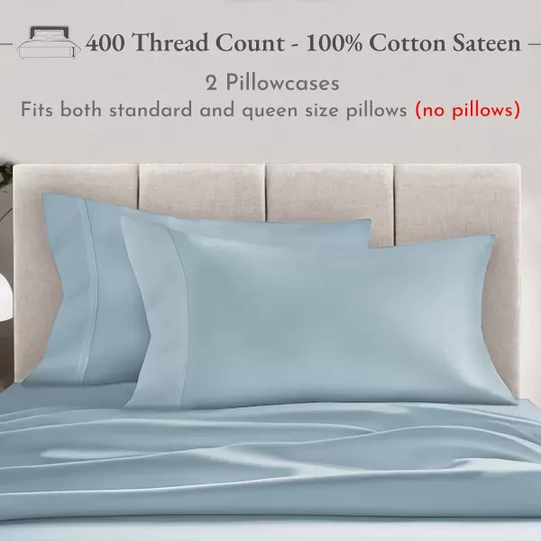 imageCalifornia Design Den Bulk Pack of 40 Piece StandardQueen Size Pillowcases  400 Thread Count 100 Cotton Sateen White11  Blue Sky