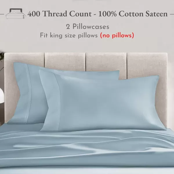 imageCalifornia Design Den Bulk Pack of 40 Piece StandardQueen Size Pillowcases  400 Thread Count 100 Cotton Sateen White11  Blue Sky